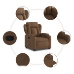 vidaXL Fotoliu rabatabil, maro, material textil