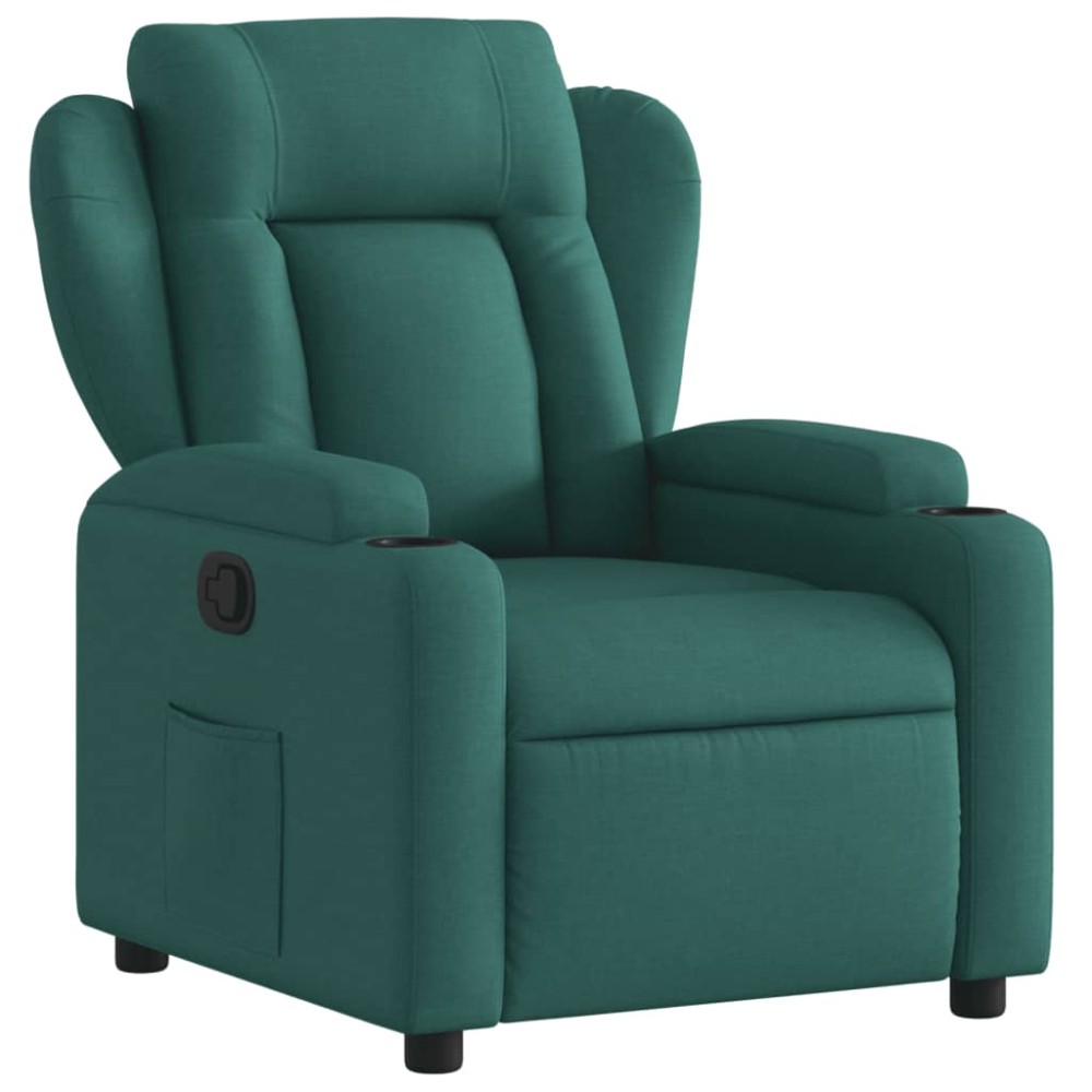 vidaXL Fotoliu rabatabil, verde închis, material textil