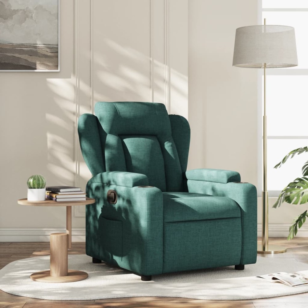 vidaXL Fotoliu rabatabil, verde închis, material textil