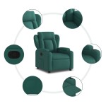 vidaXL Fotoliu rabatabil, verde închis, material textil vidaXL Fotoliu rabatabil, verde închis, material textil