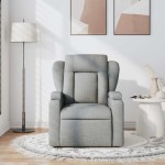 vidaXL Fotoliu de masaj rabatabil, gri deschis, textil vidaXL Fotoliu de masaj rabatabil, gri deschis, textil
