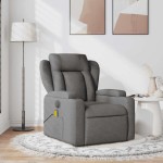 vidaXL Fotoliu de masaj rabatabil, gri închis, material textil vidaXL Fotoliu de masaj rabatabil, gri închis, material textil