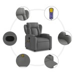 vidaXL Fotoliu de masaj rabatabil, gri închis, material textil vidaXL Fotoliu de masaj rabatabil, gri închis, material textil