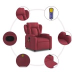 vidaXL Fotoliu de masaj rabatabil, roșu vin, material textil vidaXL Fotoliu de masaj rabatabil, roșu vin, material textil