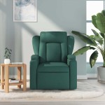vidaXL Fotoliu de masaj rabatabil, verde închis, material textil vidaXL Fotoliu de masaj rabatabil, verde închis, material textil