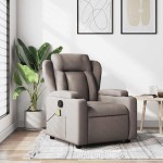 vidaXL Fotoliu de masaj rabatabil, gri taupe, material textil vidaXL Fotoliu de masaj rabatabil, gri taupe, material textil