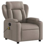 vidaXL Fotoliu de masaj rabatabil, gri taupe, material textil vidaXL Fotoliu de masaj rabatabil, gri taupe, material textil