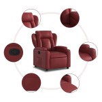 vidaXL Fotoliu rabatabil, roșu vin, piele ecologică vidaXL Fotoliu rabatabil, roșu vin, piele ecologică