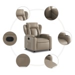 vidaXL Fotoliu rabatabil, cappuccino, piele ecologică vidaXL Fotoliu rabatabil, cappuccino, piele ecologică