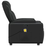 vidaXL Fotoliu rabatabil cu masaj, negru, piele ecologică