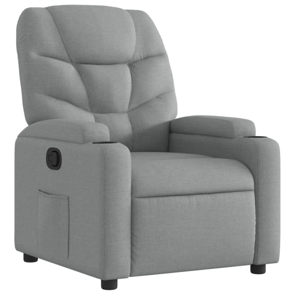 vidaXL Fotoliu rabatabil, gri deschis, material textil