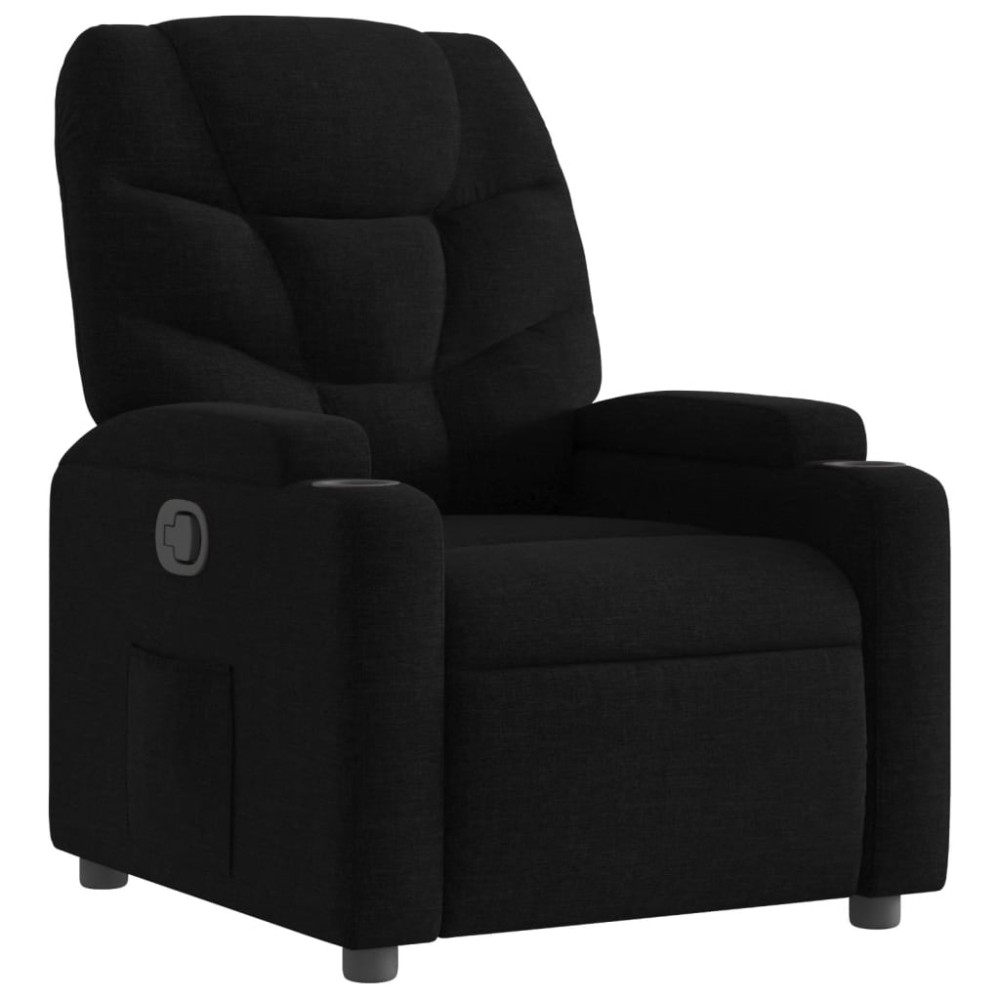 vidaXL Fotoliu rabatabil, negru, material textil