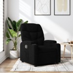 vidaXL Fotoliu rabatabil, negru, material textil vidaXL Fotoliu rabatabil, negru, material textil