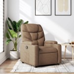 vidaXL Fotoliu rabatabil, maro, material textil