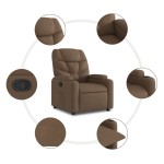vidaXL Fotoliu rabatabil, maro, material textil