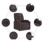 vidaXL Fotoliu rabatabil, maro închis, material textil