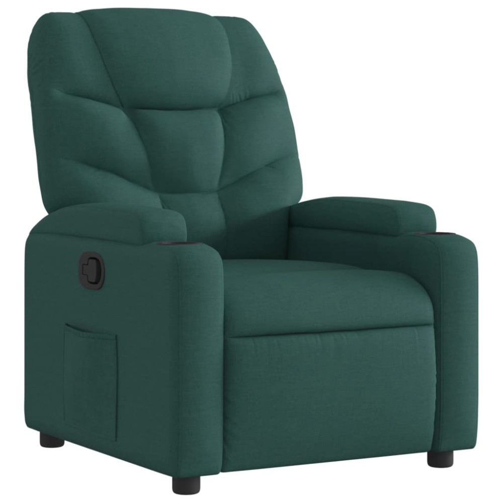 vidaXL Fotoliu rabatabil, verde închis, material textil