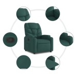 vidaXL Fotoliu rabatabil, verde închis, material textil vidaXL Fotoliu rabatabil, verde închis, material textil
