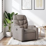 vidaXL Fotoliu rabatabil, gri taupe, material textil
