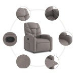 vidaXL Fotoliu rabatabil, gri taupe, material textil