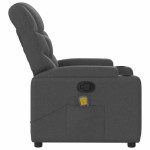 vidaXL Fotoliu de masaj rabatabil, gri închis, material textil