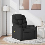vidaXL Fotoliu de masaj rabatabil, negru, material textil vidaXL Fotoliu de masaj rabatabil, negru, material textil