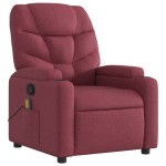 vidaXL Fotoliu de masaj rabatabil, roșu vin, material textil vidaXL Fotoliu de masaj rabatabil, roșu vin, material textil