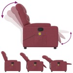 vidaXL Fotoliu de masaj rabatabil, roșu vin, material textil vidaXL Fotoliu de masaj rabatabil, roșu vin, material textil