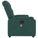 vidaXL Fotoliu de masaj rabatabil, verde închis, material textil vidaXL Fotoliu de masaj rabatabil, verde închis, material textil