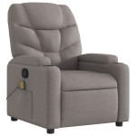 vidaXL Fotoliu de masaj rabatabil, gri taupe, material textil