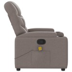 vidaXL Fotoliu de masaj rabatabil, gri taupe, material textil