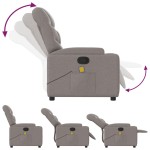 vidaXL Fotoliu de masaj rabatabil, gri taupe, material textil