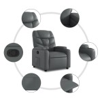 vidaXL Fotoliu rabatabil, gri, piele ecologică