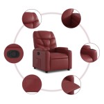 vidaXL Fotoliu rabatabil, roșu vin, piele ecologică vidaXL Fotoliu rabatabil, roșu vin, piele ecologică