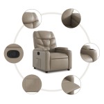 vidaXL Fotoliu rabatabil, cappuccino, piele ecologică vidaXL Fotoliu rabatabil, cappuccino, piele ecologică