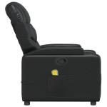 vidaXL Fotoliu rabatabil cu masaj, negru, piele ecologică