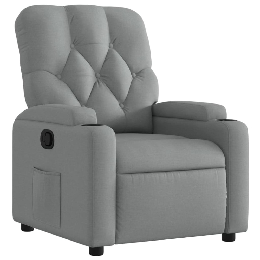 vidaXL Fotoliu rabatabil, gri deschis, material textil