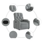 vidaXL Fotoliu rabatabil, gri deschis, material textil