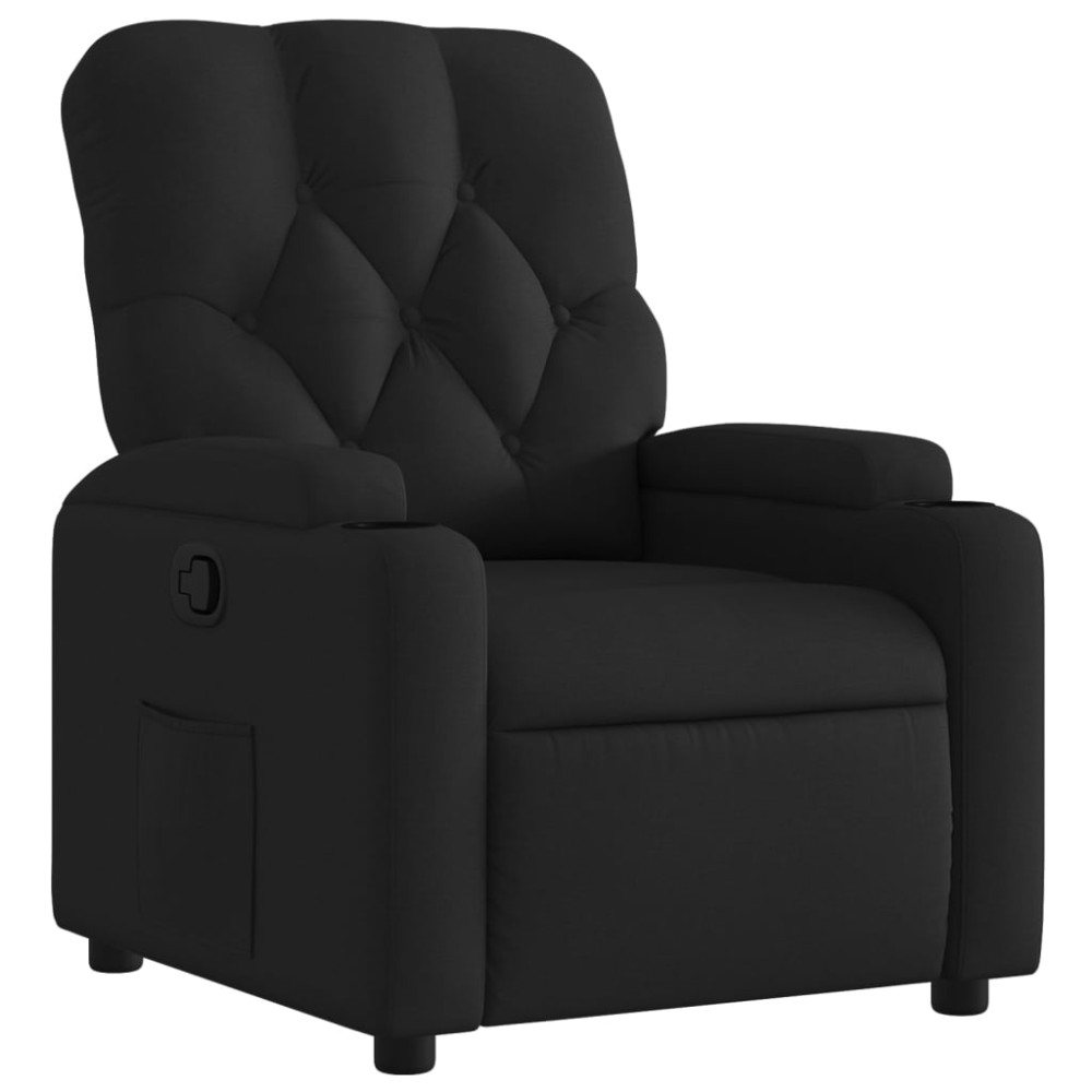 vidaXL Fotoliu rabatabil, negru, material textil