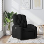 vidaXL Fotoliu rabatabil, negru, material textil vidaXL Fotoliu rabatabil, negru, material textil