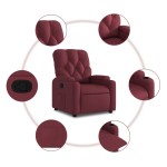 vidaXL Fotoliu rabatabil, roșu vin, material textil vidaXL Fotoliu rabatabil, roșu vin, material textil