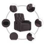 vidaXL Fotoliu rabatabil, maro închis, material textil