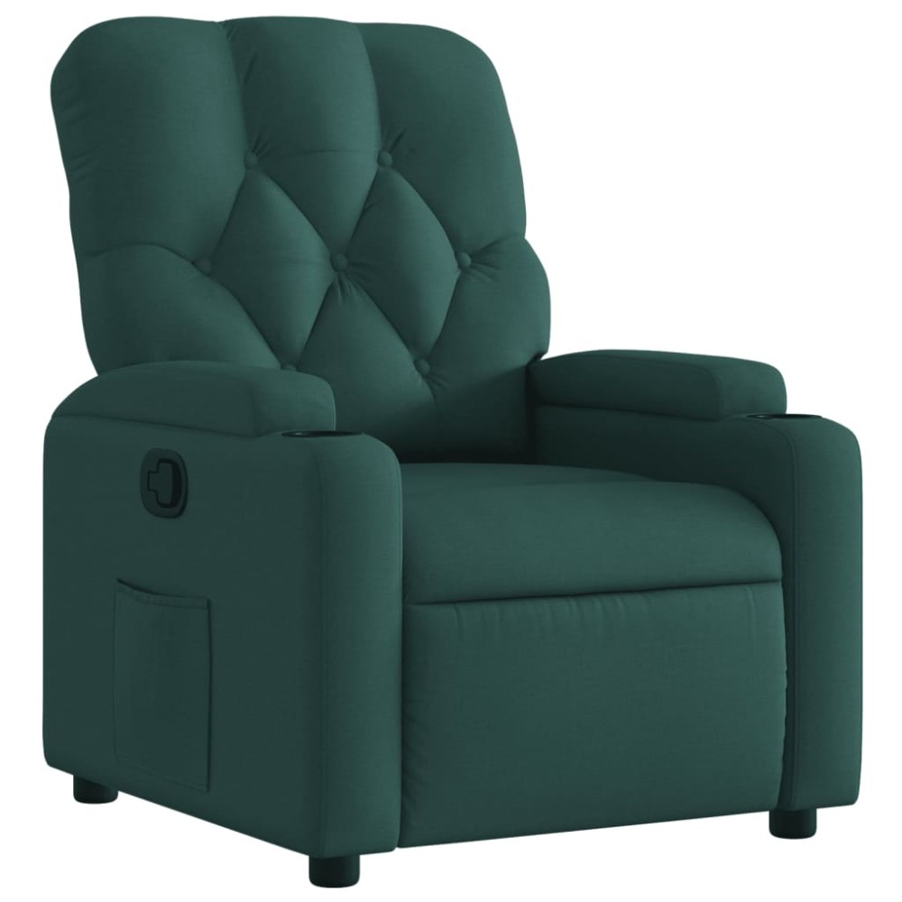 vidaXL Fotoliu rabatabil, verde închis, material textil
