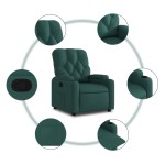 vidaXL Fotoliu rabatabil, verde închis, material textil vidaXL Fotoliu rabatabil, verde închis, material textil