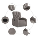 vidaXL Fotoliu rabatabil, gri taupe, material textil