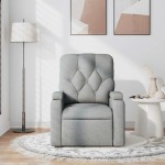 vidaXL Fotoliu de masaj rabatabil, gri deschis, textil