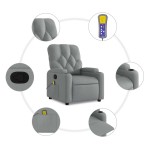 vidaXL Fotoliu de masaj rabatabil, gri deschis, textil
