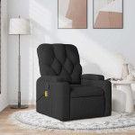 vidaXL Fotoliu de masaj rabatabil, negru, material textil vidaXL Fotoliu de masaj rabatabil, negru, material textil