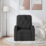 vidaXL Fotoliu de masaj rabatabil, negru, material textil vidaXL Fotoliu de masaj rabatabil, negru, material textil