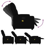 vidaXL Fotoliu de masaj rabatabil, negru, material textil vidaXL Fotoliu de masaj rabatabil, negru, material textil